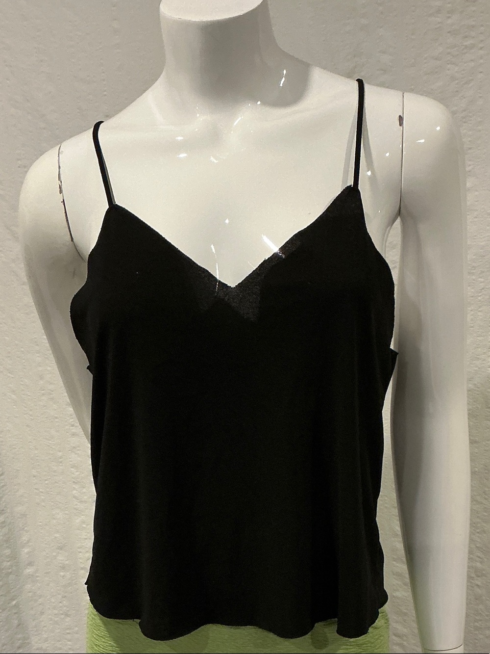 Brandy Melville Black Flowy Spaghetti Strap Cami Tank Top, see measurements